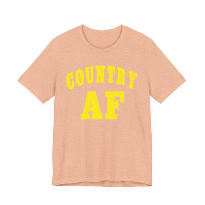 Country AF Shirt | Vintage Western Country Graphic for Rural Life Enthusiasts in Yellow Print