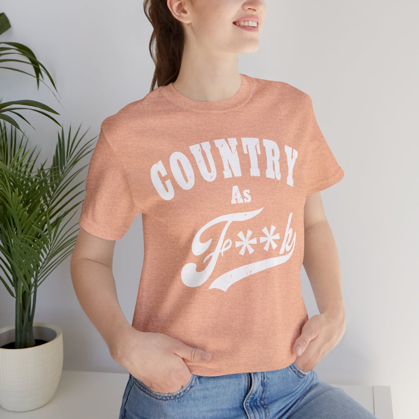 Country As Fk Graphic Tee | Funny Southern Country Pride Design PG-13 Version | Country AS F**k Graphic White Print