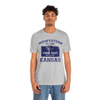 Personalized Kansas Midwestern As Fuck T-Shirt | Custom Kansas State Shirt with Your Text | No Limits Edition | Bella + Canvas Tee