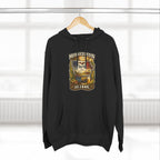 Slightly Salty Midwestern As F**K Iowa Hoodie – product photo 5 featuring a distressed vintage design featuring the outline of Iowa overlaid with the Iowa state flag, surrounded by towering corn stalks, rolling farmland, a classic red barn, a windmill, a tractor, and an overflowing harvest basket