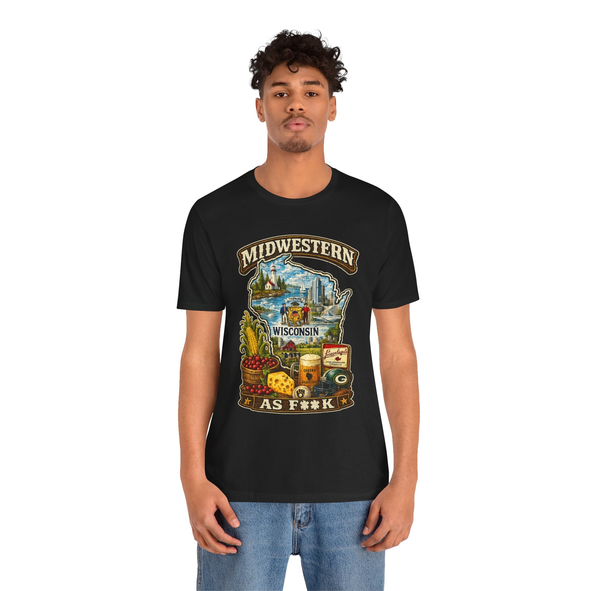 Wisconsin Midwestern As F**K T-Shirt, slightly salty Packers tailgate state pride shirt for Wisconsin natives
