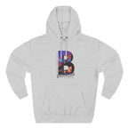 Heather grey hoodie, front flat lay, featuring a bold 'B' filled with Brooklyn imagery, finished with 'As Fuck' text.