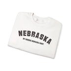 White Nebraska crewneck folded on a plain background, second line reading MY GENERIC NEBRASKA SHIRT