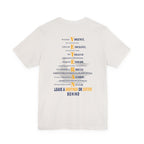 Navy veteran tee in Vintage White, VETERAN acrostic back print over a faded aircraft carrier