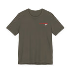 Marine Corps veteran T-shirt in Army green laid flat with a U.S. MARINE AF chest print