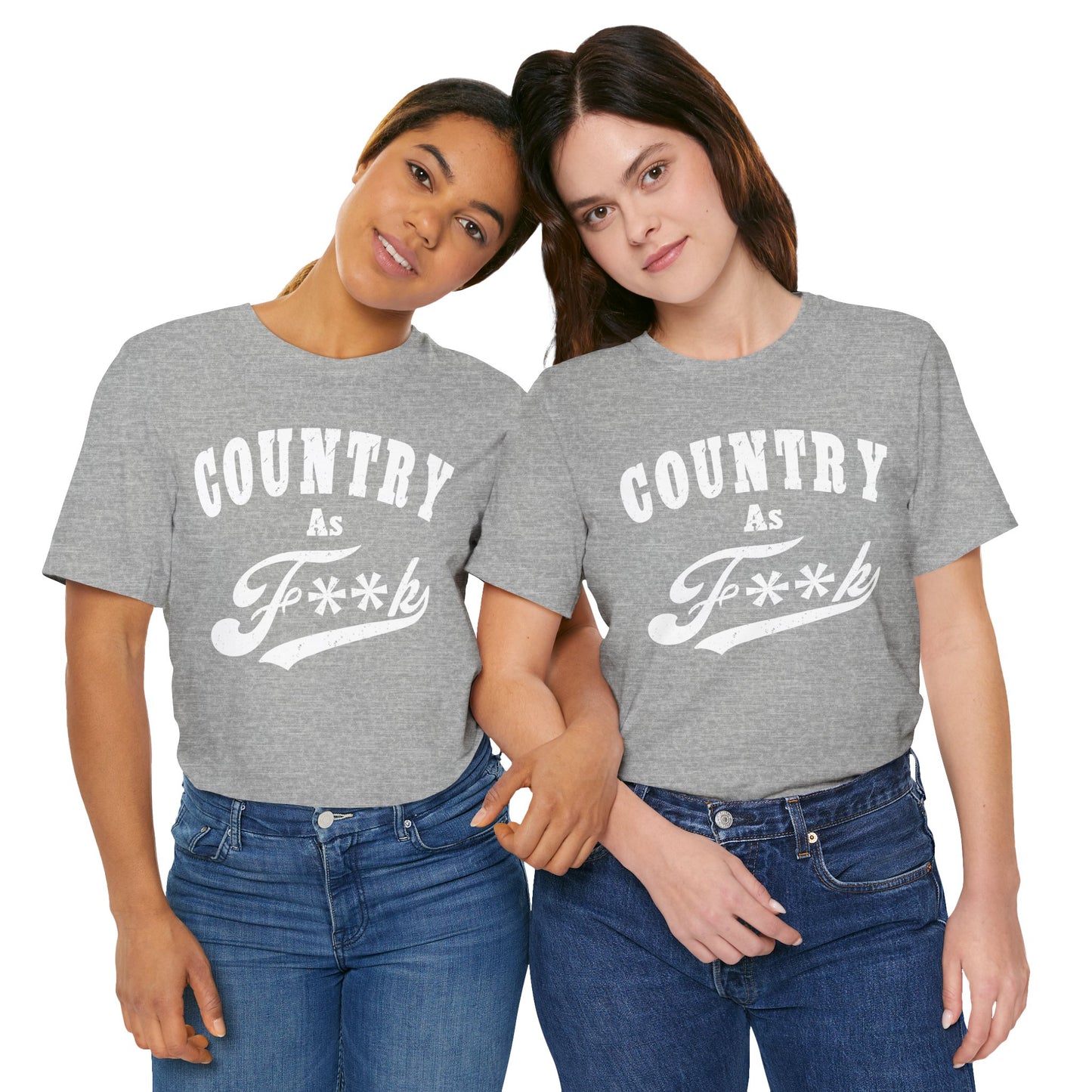 Country As Fk Graphic Tee | Funny Southern Country Pride Design PG-13 Version | Country AS F**k Graphic White Print