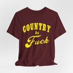 Country AF Yellow 18+ Shirt on model – anythingaf adult country humor tee