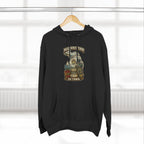 Slightly Salty Midwestern As F**K Michigan Hoodie – product photo 5 featuring a distressed vintage design featuring Michigan's Upper and Lower Peninsulas overlaid with the state outline, surrounded by Detroit's skyline, Woodward Avenue, the Great Lakes, and Traverse City cherries