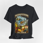 Midwestern As F**K Wisconsin T-Shirt | Funny Wisconsin Pride Tee | Bella + Canvas 3001 | Slightly Salty Cheesehead State Shirt