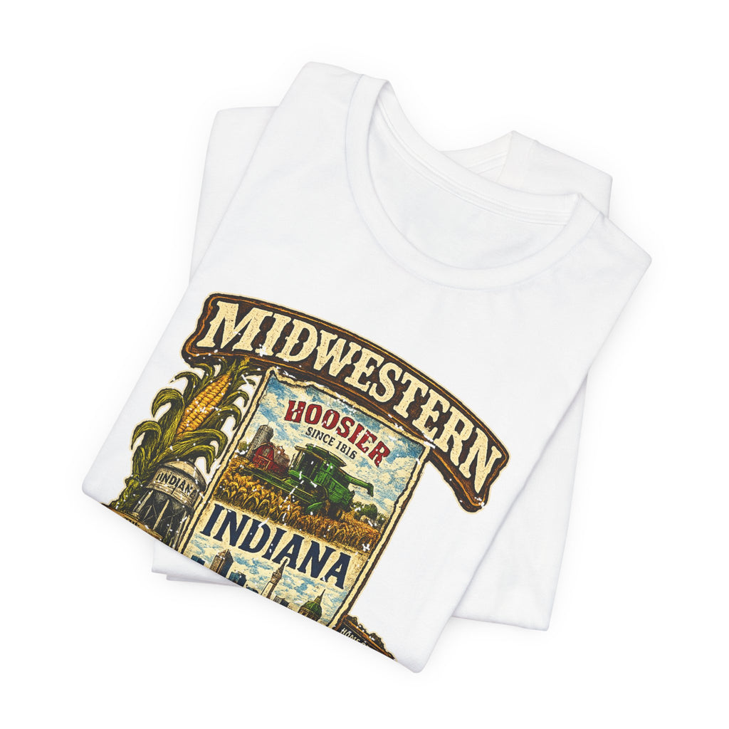 Indiana Midwestern As F**K T-Shirt | Hoosier Pride Graphic Tee | Indiana State Shirt | Bella + Canvas 3001 | Slightly Salty Collection