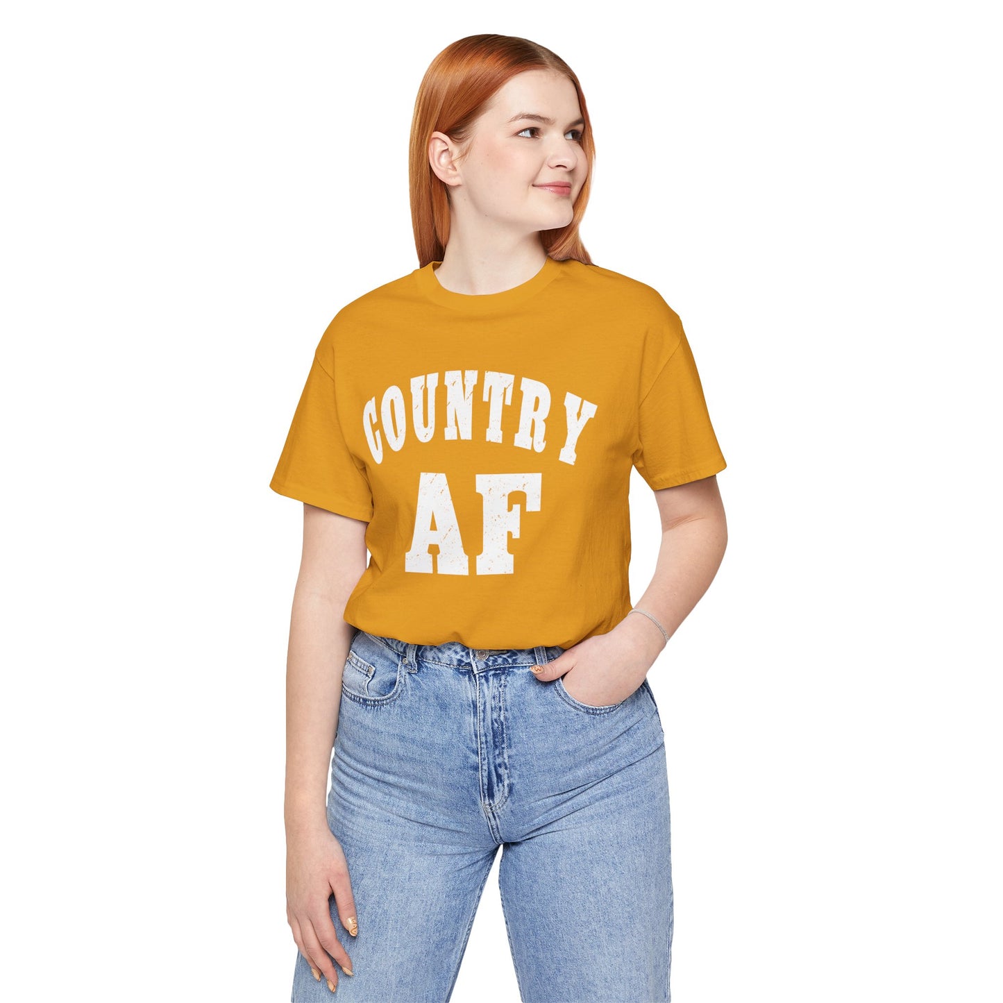Country AF Graphic Shirt | Vintage Country Lifestyle Apparel for Men & Women | Country AF Graphic in White Print