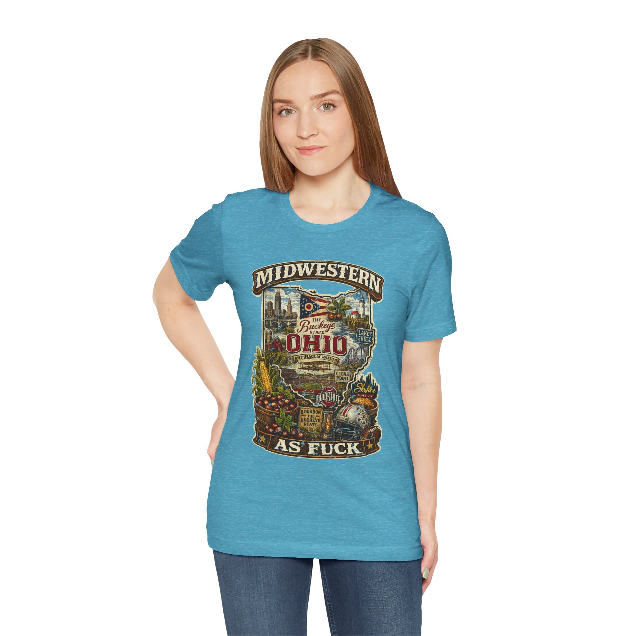 Ohio Midwestern As Fuck T-Shirt | Buckeye State Graphic Tee | Bella + Canvas 3001 | No Filter Collection