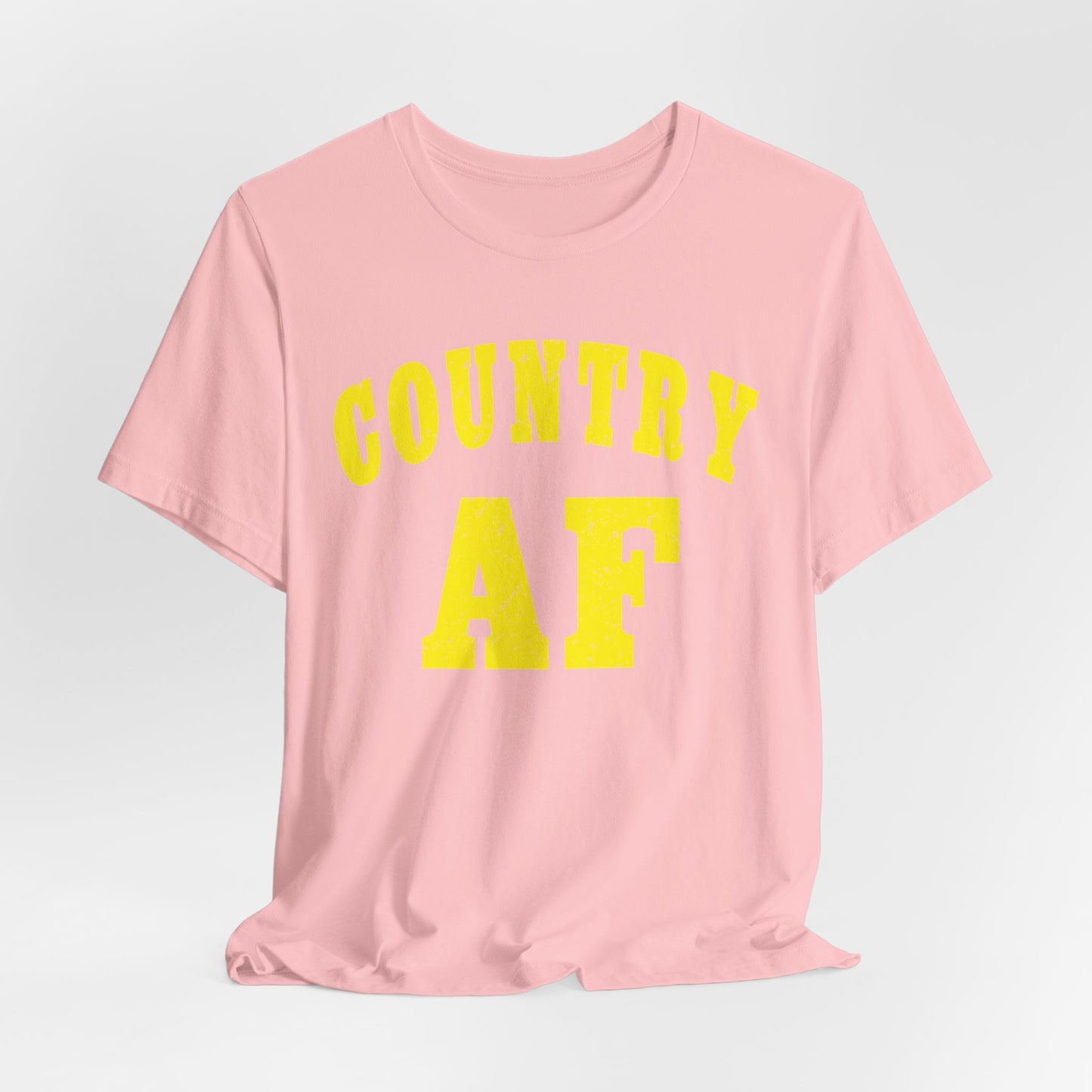 Country AF Shirt | Vintage Western Country Graphic for Rural Life Enthusiasts in Yellow Print