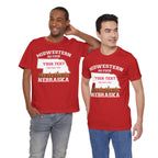 Personalized Nebraska Midwestern As Fuck T-Shirt | Custom Nebraska State Shirt with Your Text | Nebraska Gift | No Filter Edition | Bella + Canvas Tee