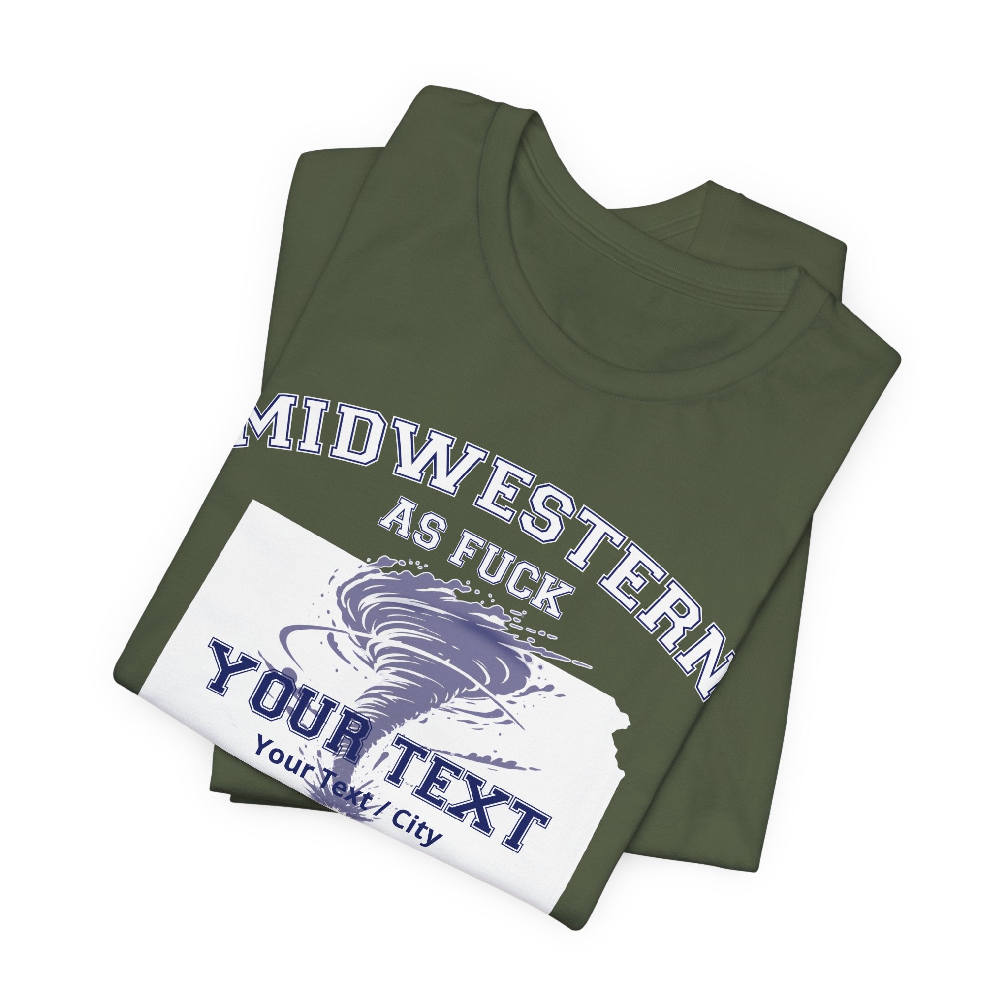 Personalized Kansas Midwestern As Fuck T-Shirt | Custom Kansas State Shirt with Your Text | No Limits Edition | Bella + Canvas Tee