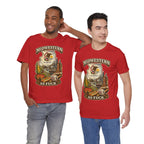 Midwestern As Fuck Illinois T-Shirt – product photo 17 featuring a distressed vintage design featuring the Illinois state outline overlaid with the state flag, surrounded by the Chicago skyline, the Chicago Theatre sign, The Bean, deep-dish pizza, a Chicago-style hot dog, and towering corn fields