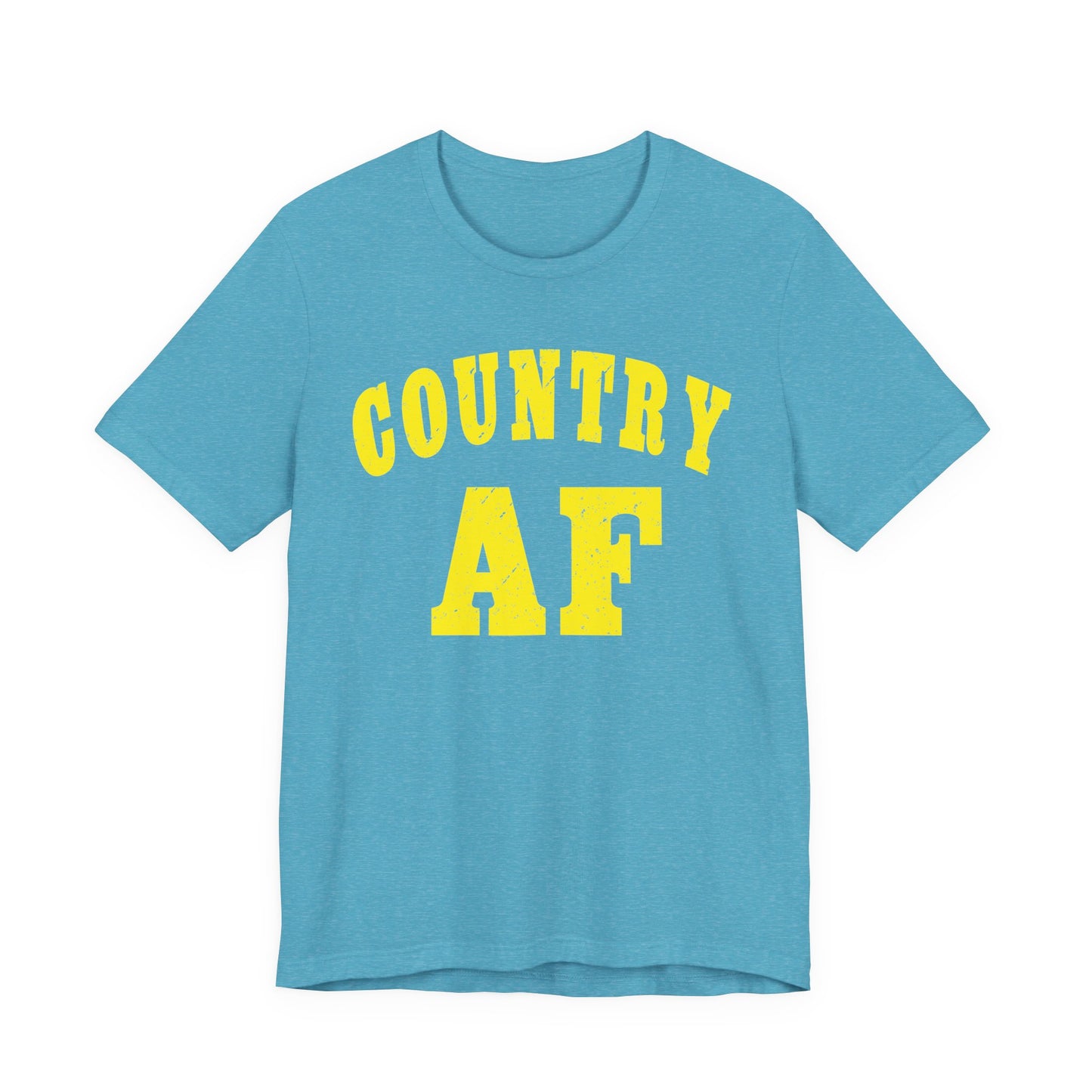 Country AF Shirt | Vintage Western Country Graphic for Rural Life Enthusiasts in Yellow Print