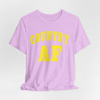 Country AF Shirt print detail in yellow – country graphic quality on bright colorway