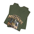 Military K-9 T-shirt in Military Green shown folded with the working dog print