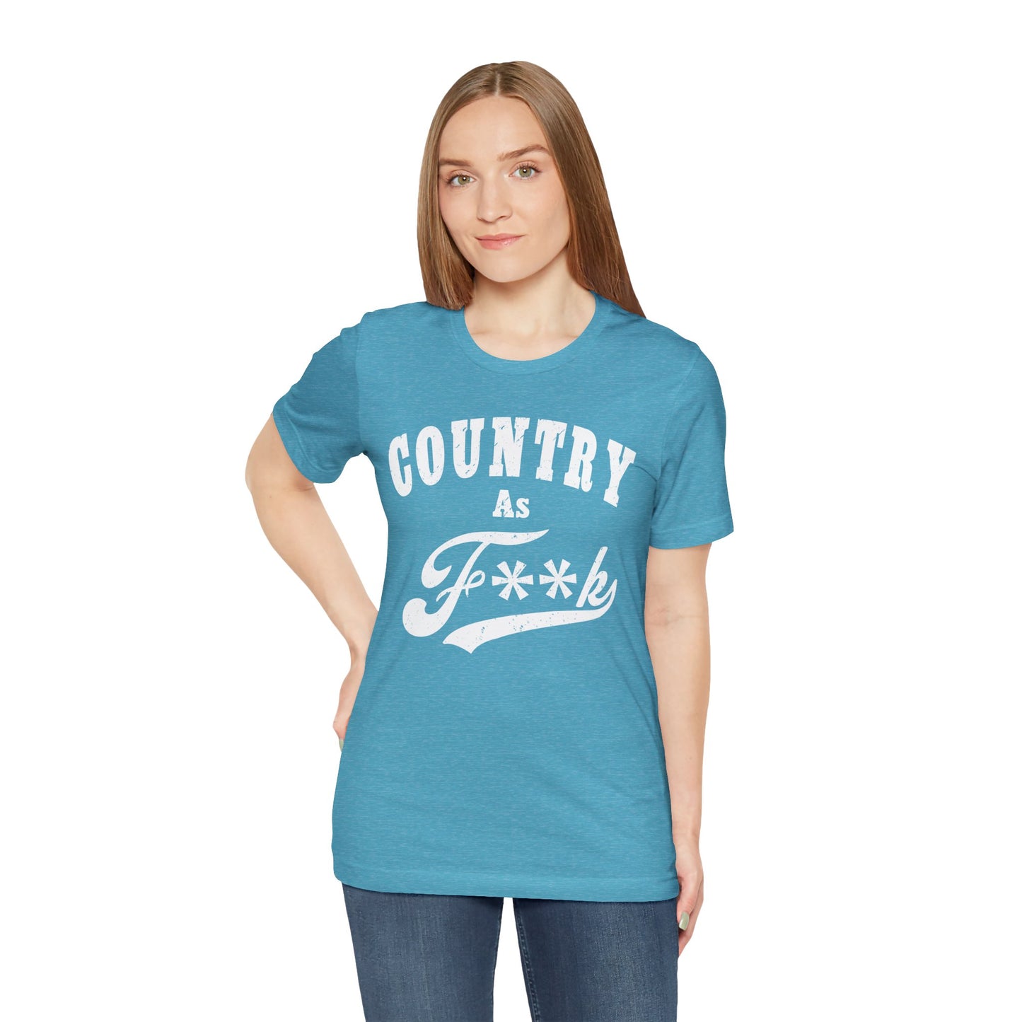 Country As Fk Graphic Tee | Funny Southern Country Pride Design PG-13 Version | Country AS F**k Graphic White Print