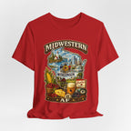 Midwestern AF Wisconsin T-Shirt | Funny Wisconsin Pride Tee | Bella + Canvas 3001 | Family Friendly Cheesehead State Shirt