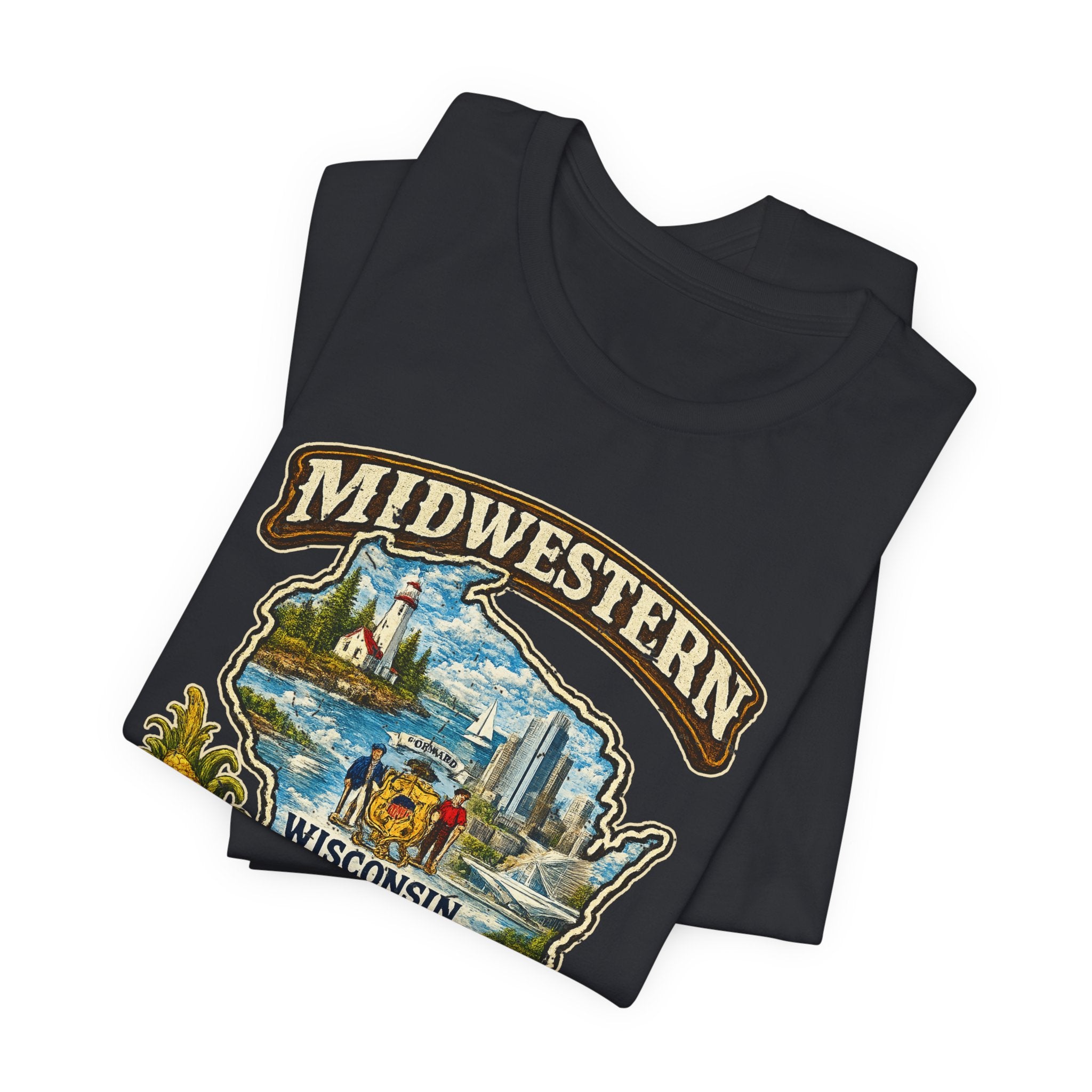 Midwestern As F**K Wisconsin T-Shirt | Funny Wisconsin Pride Tee | Bella + Canvas 3001 | Slightly Salty Cheesehead State Shirt