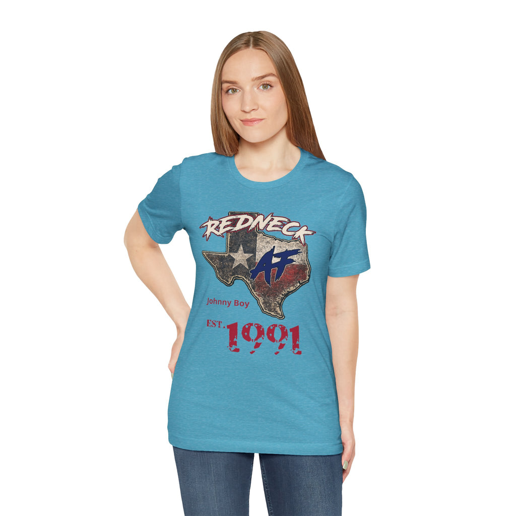 Redneck AF Texas personalized name and year shirt - pink unisex tee