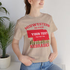Personalized Nebraska Midwestern As Fuck T-Shirt | Custom Nebraska State Shirt with Your Text | Nebraska Gift | No Filter Edition | Bella + Canvas Tee
