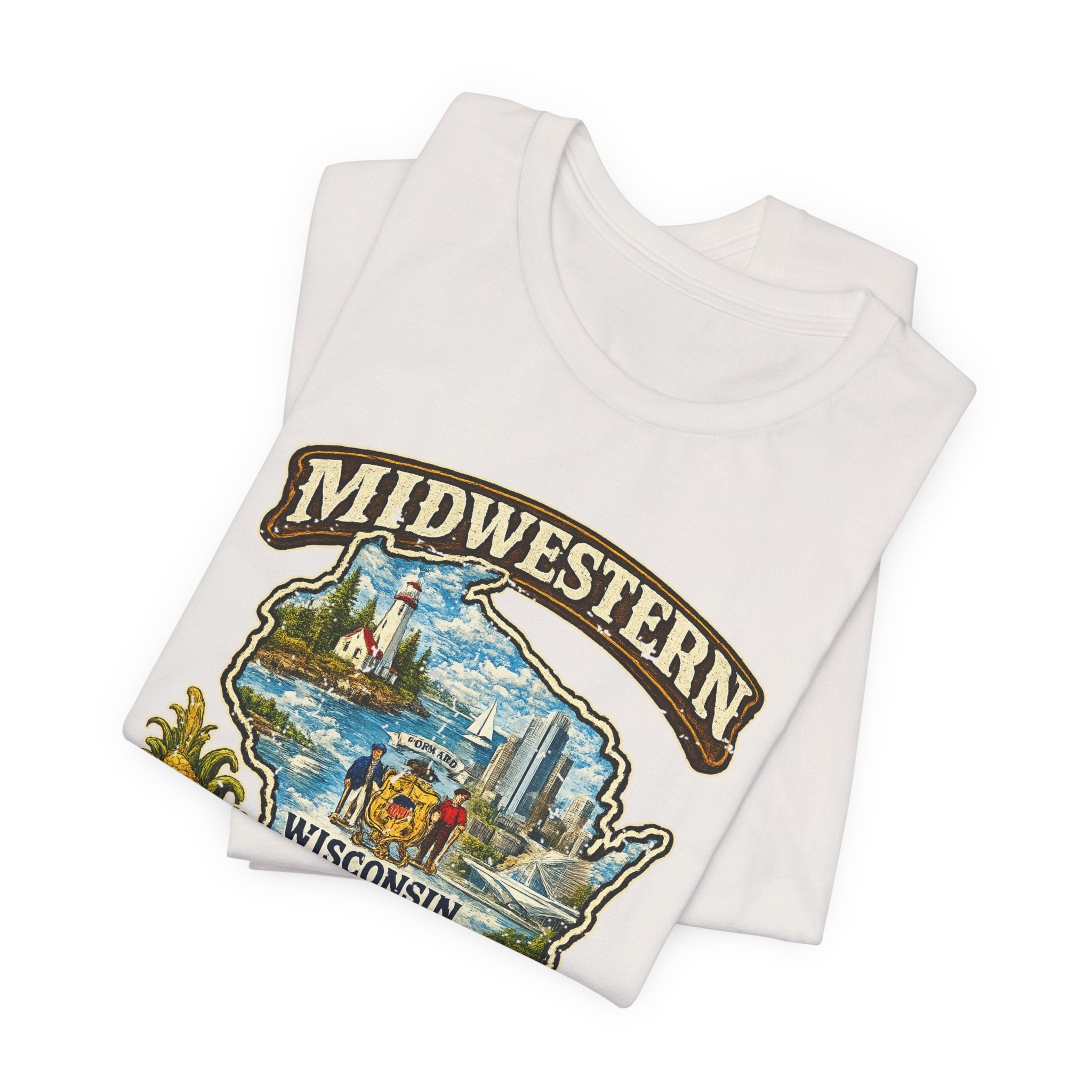 Midwestern As F**K Wisconsin T-Shirt | Funny Wisconsin Pride Tee | Bella + Canvas 3001 | Slightly Salty Cheesehead State Shirt