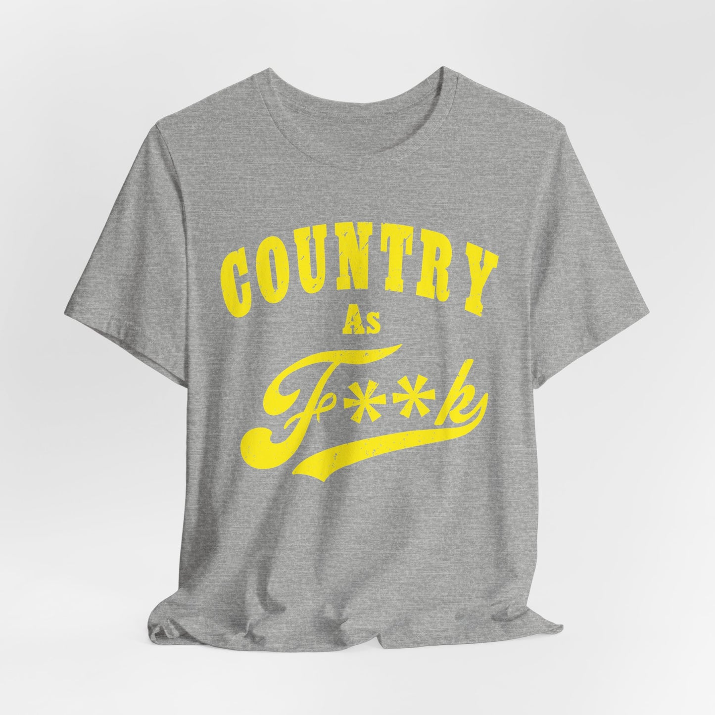 Country As Fk Tee | Funny Country Music & Southern Lifestyle Graphic PG-13 Version | Country As F**K T-shirt in Yellow Print