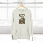 Slightly Salty Midwestern As F**K Michigan Hoodie – product photo 19 featuring a distressed vintage design featuring Michigan's Upper and Lower Peninsulas overlaid with the state outline, surrounded by Detroit's skyline, Woodward Avenue, the Great Lakes, and Traverse City cherries
