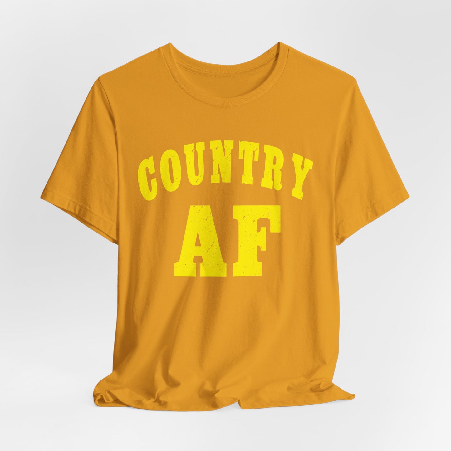 Country AF Shirt | Vintage Western Country Graphic for Rural Life Enthusiasts in Yellow Print