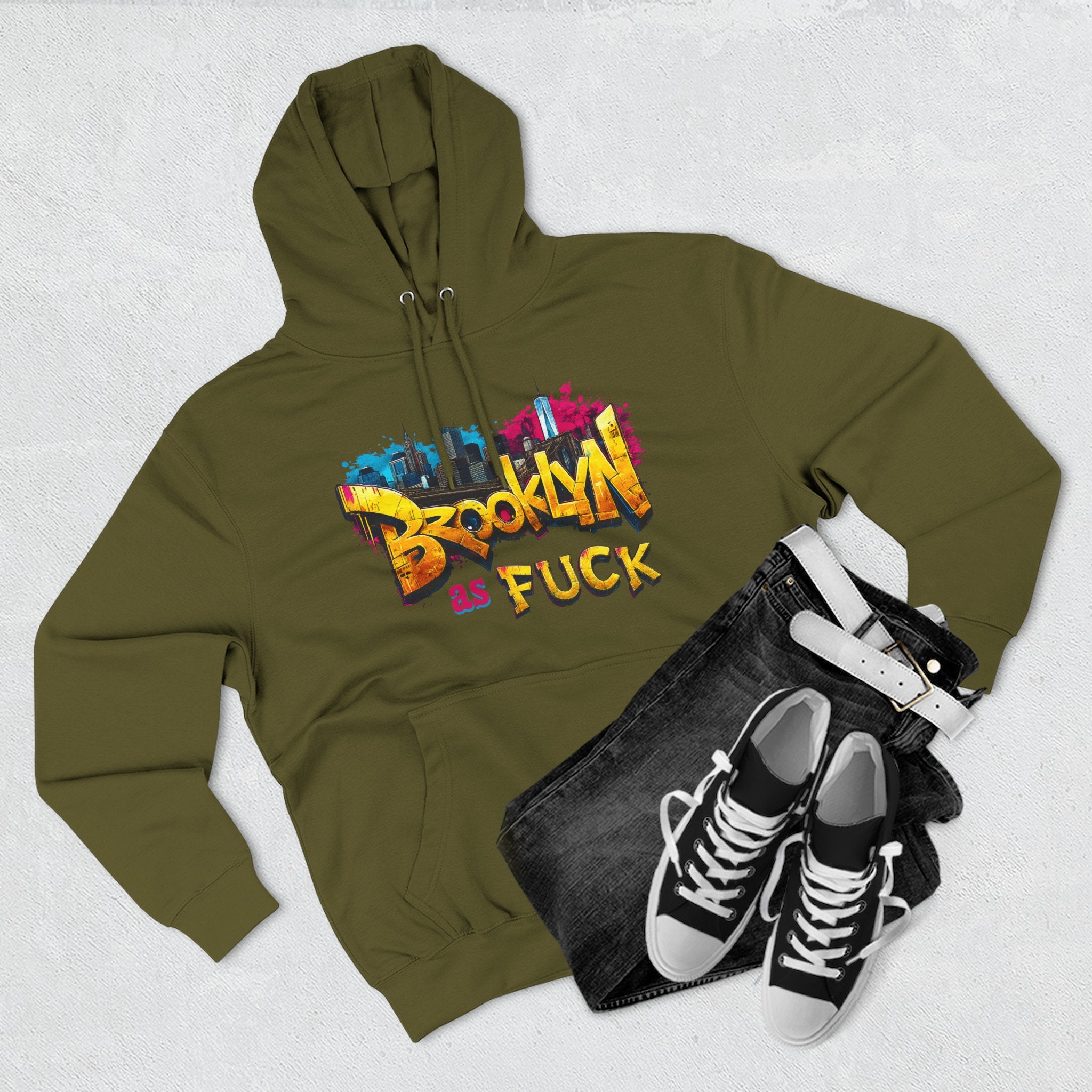 Brooklyn As Fuck Graffiti Hoodie | NYC Street Art Hooded Sweatshirt | Lane Seven LS14001 | No Filter Collection