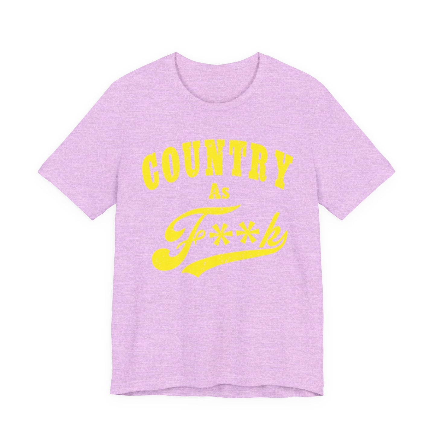 Country As Fk Tee | Funny Country Music & Southern Lifestyle Graphic PG-13 Version | Country As F**K T-shirt in Yellow Print