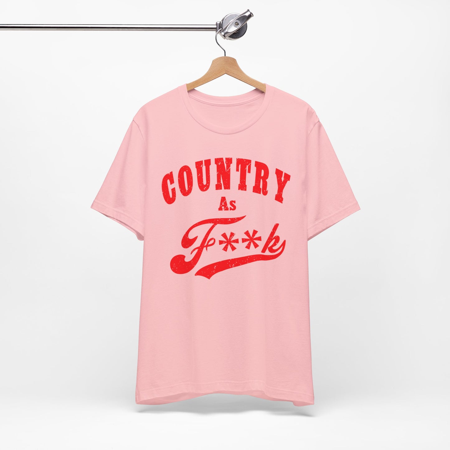 Country As Fk Shirt | Funny Country Western Graphic Design in Red Print | Country As F**k PG-13 version