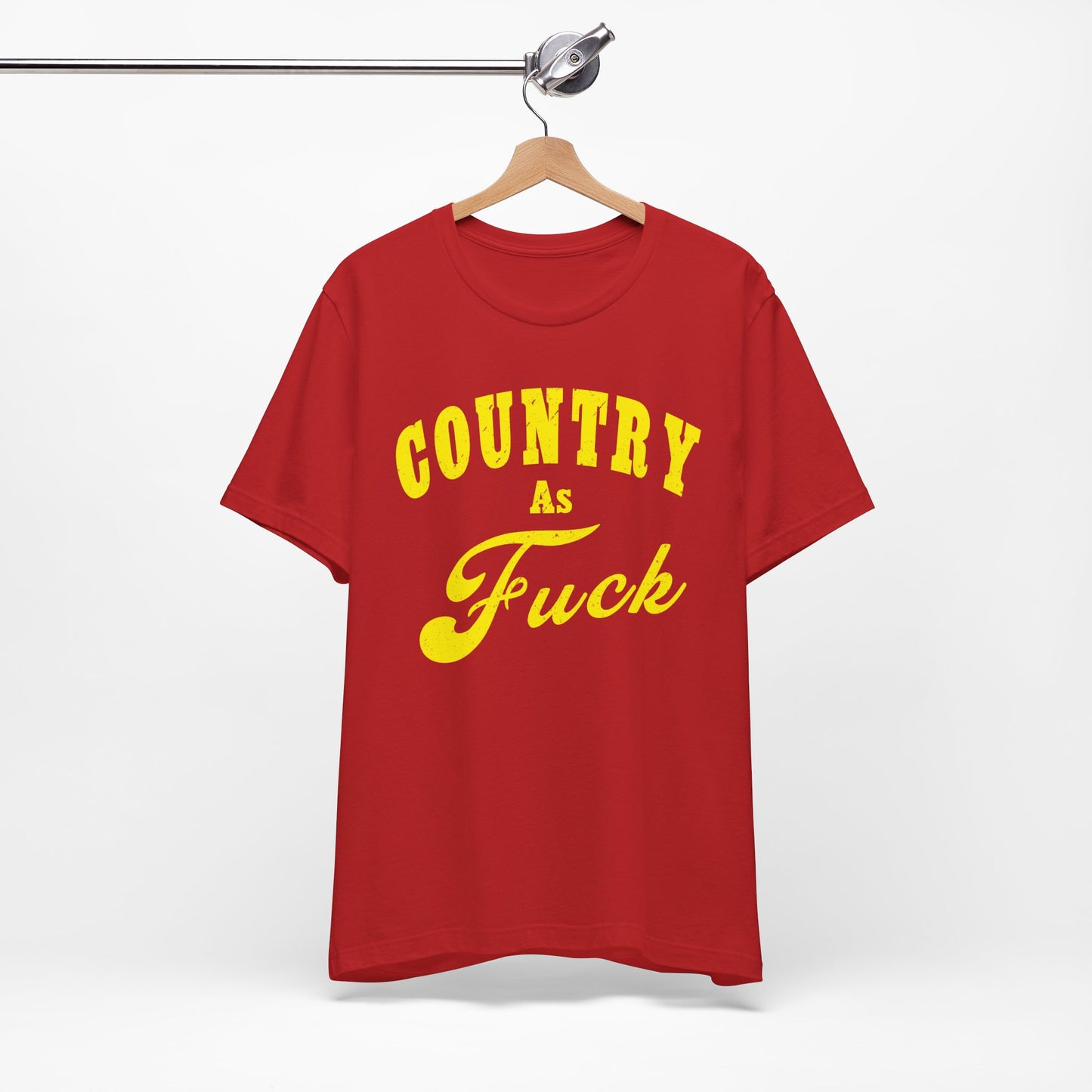 Country As Fuck Shirt | Hardcore Country Pride Graphic for Country Fans in Yellow Print | Country AS Fuck T-shirt NSFW