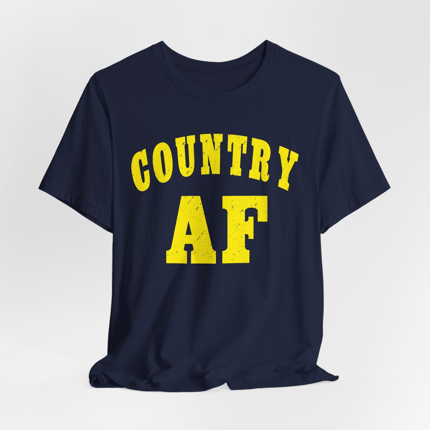 Country AF Shirt | Vintage Western Country Graphic for Rural Life Enthusiasts in Yellow Print