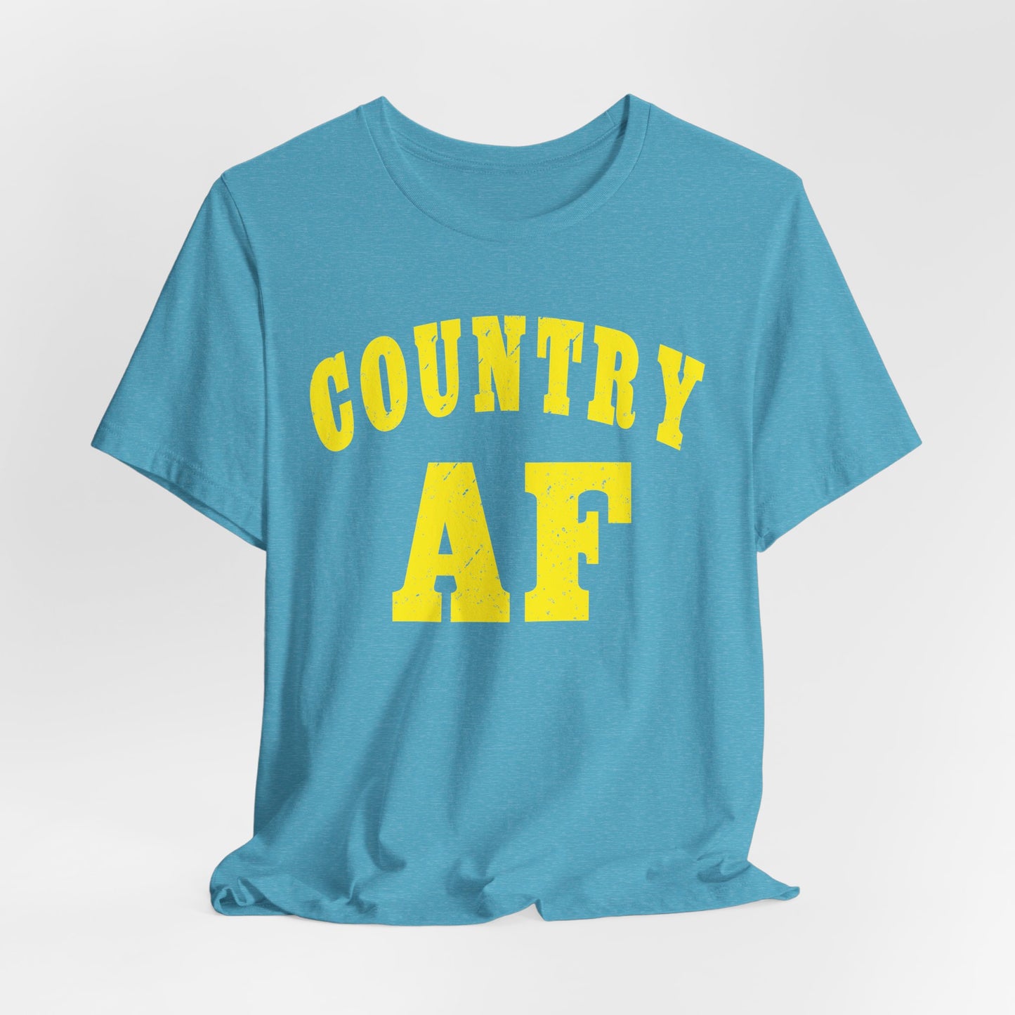 Country AF Shirt | Vintage Western Country Graphic for Rural Life Enthusiasts in Yellow Print