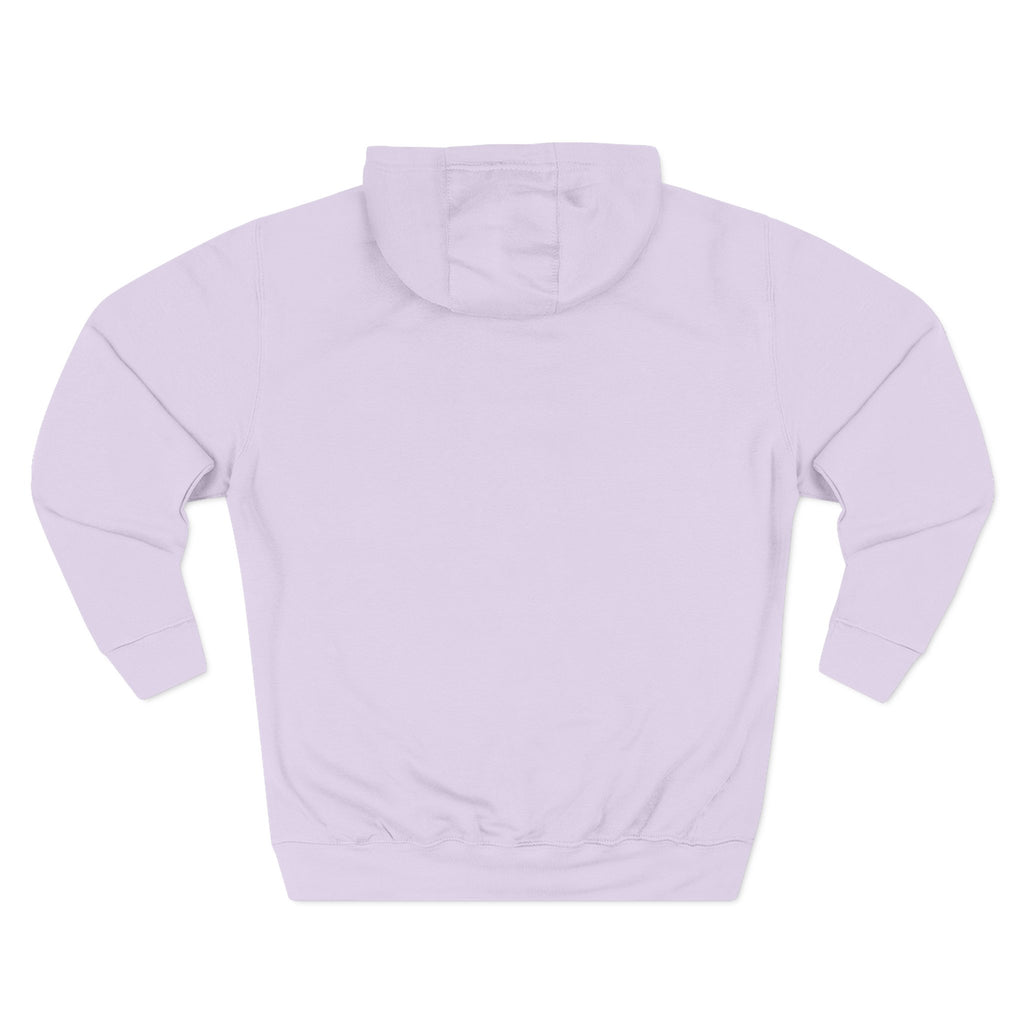 Plain back of the lilac Nebraska hoodie — this design is front only