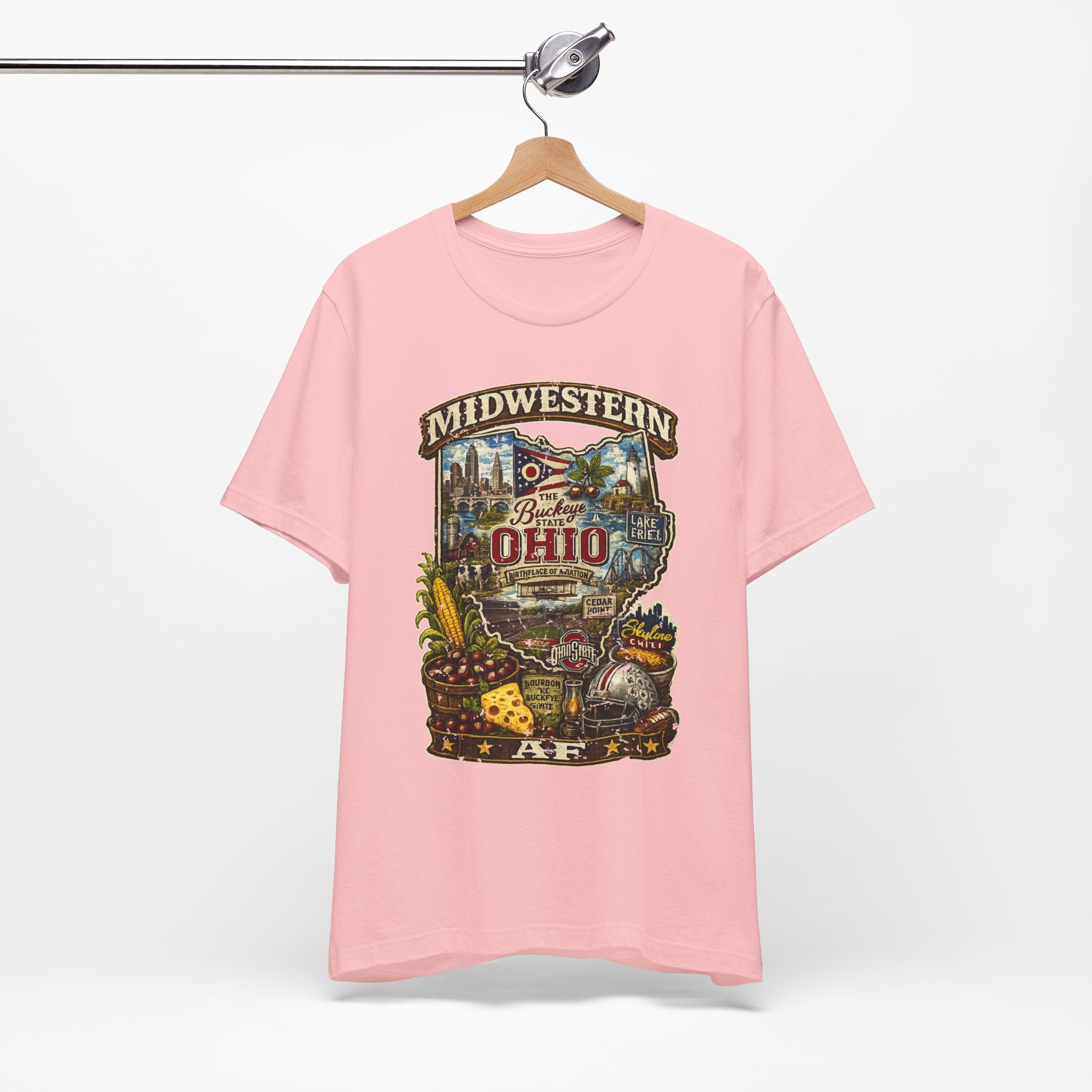Ohio Midwestern AF T-Shirt | Buckeye State Graphic Tee | Bella + Canvas 3001 | Family Friendly Collection