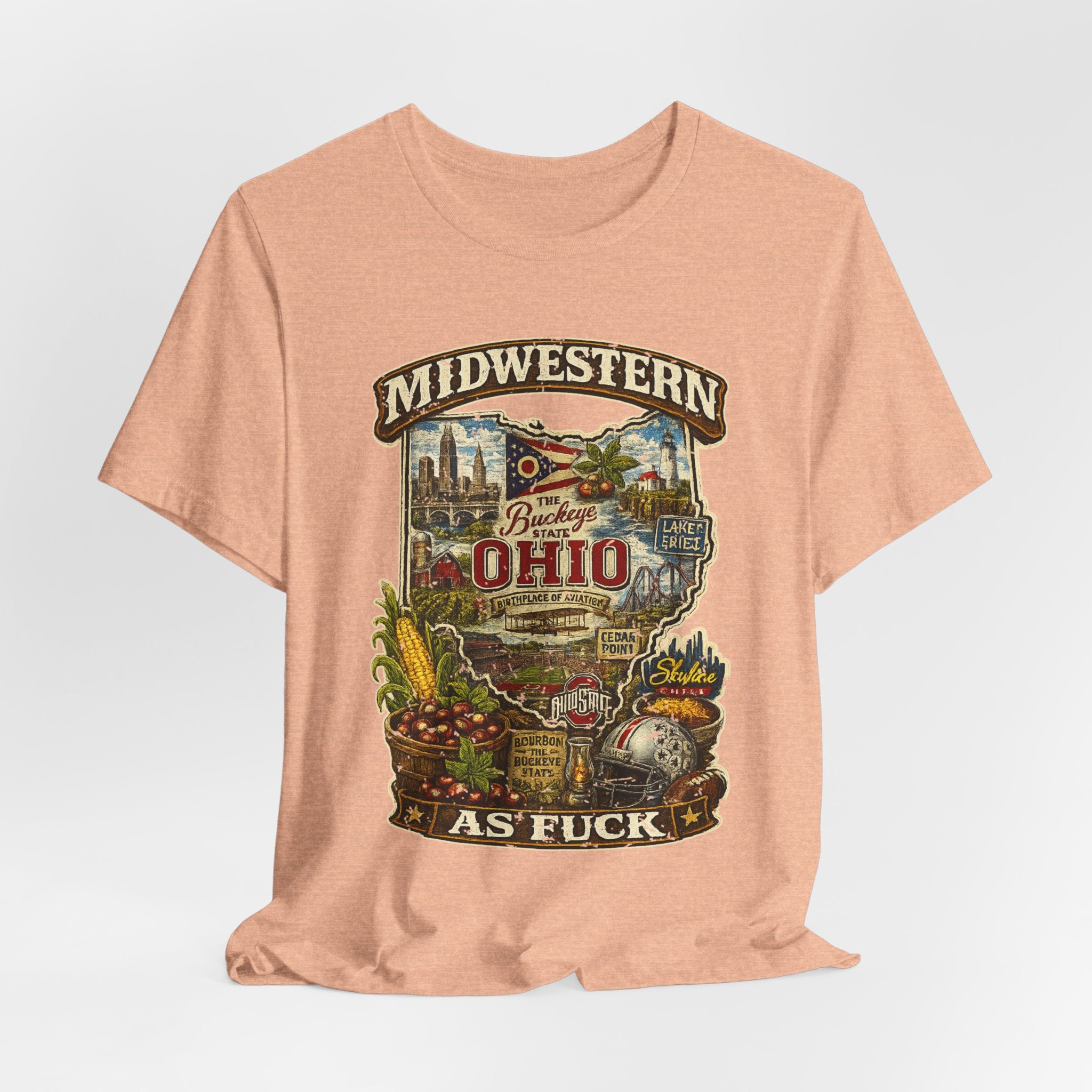 Ohio Midwestern As Fuck T-Shirt | Buckeye State Graphic Tee | Bella + Canvas 3001 | No Filter Collection