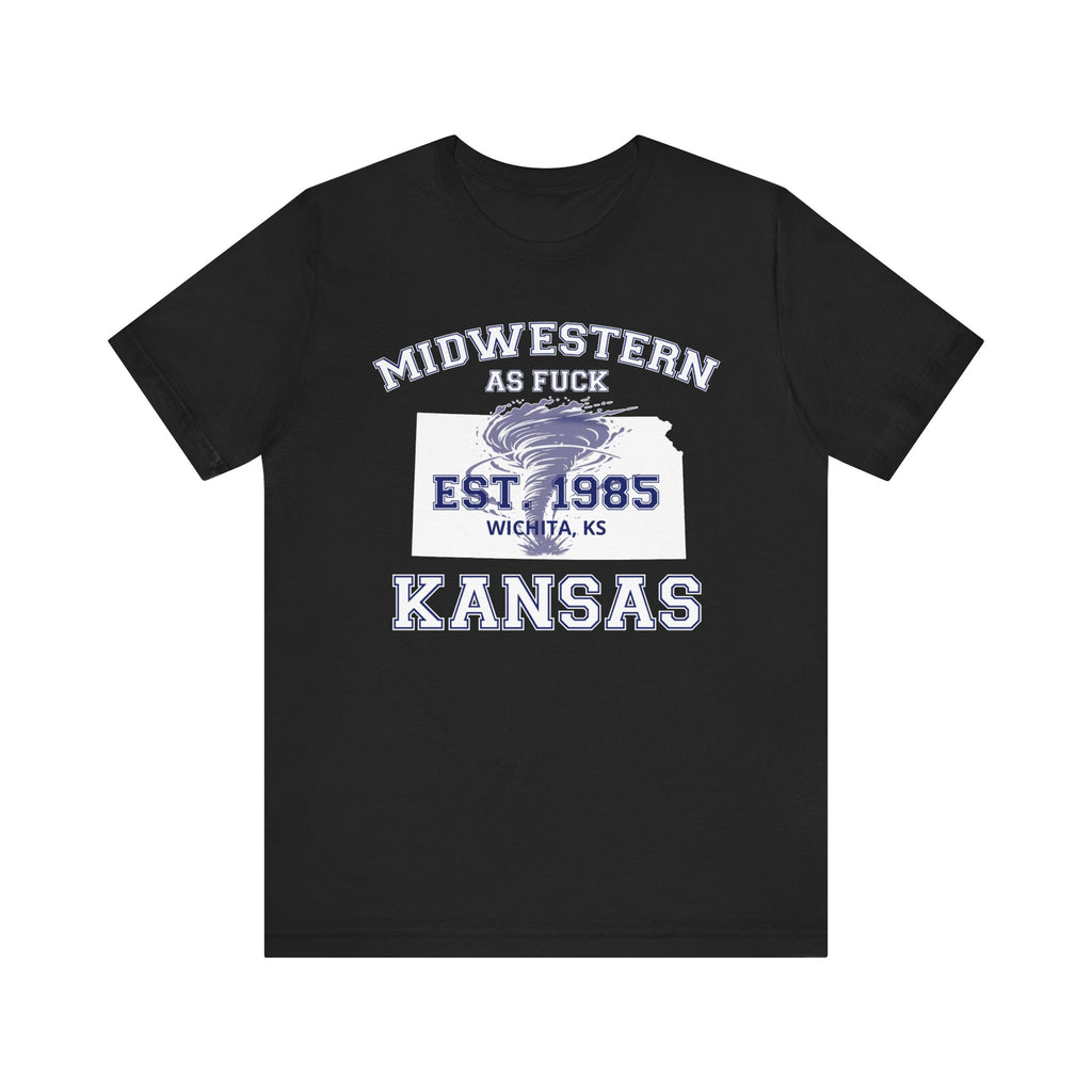 Personalized Kansas Midwestern As Fuck T-Shirt | Custom Kansas State Shirt with Your Text | No Limits Edition | Bella + Canvas Tee