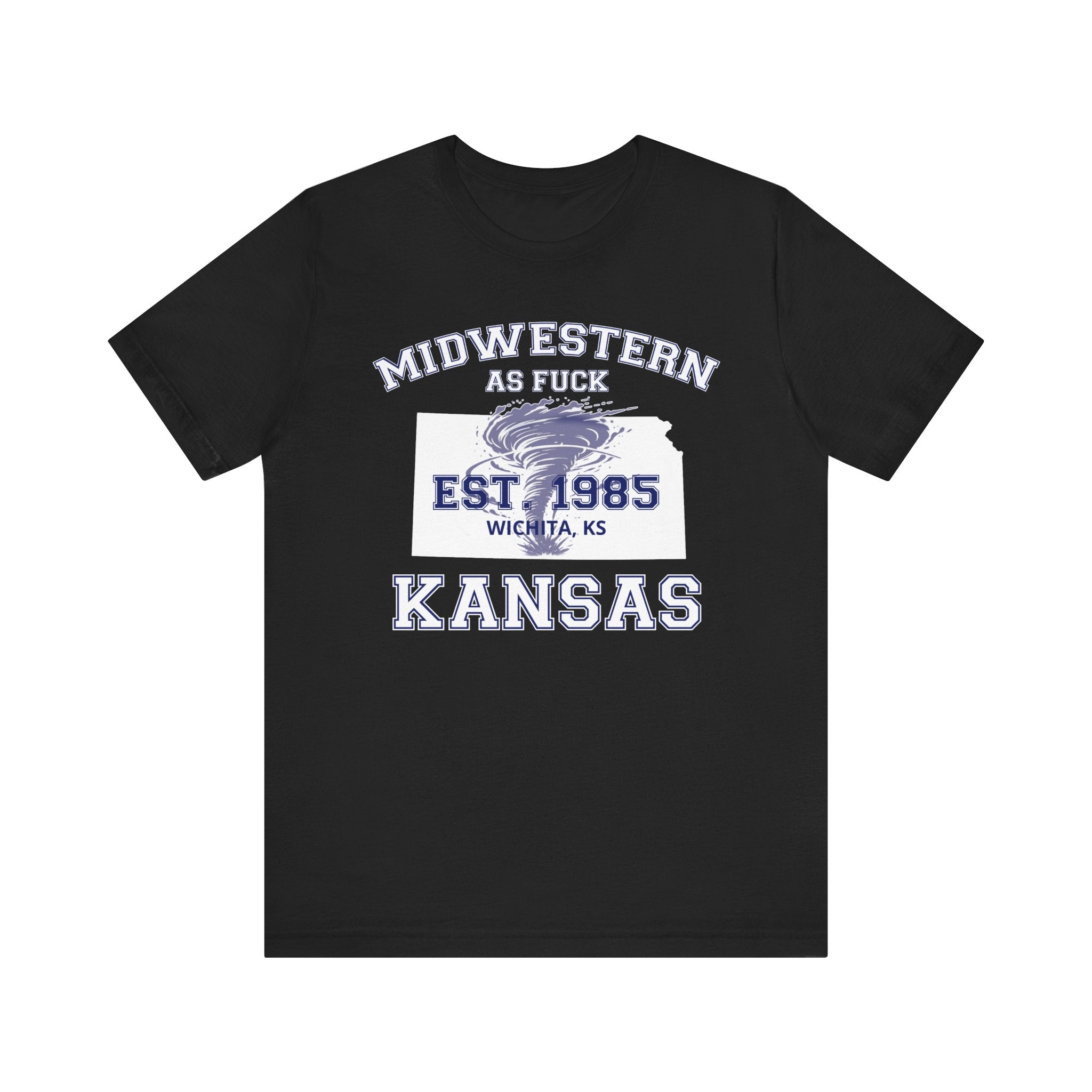 Personalized Kansas Midwestern As Fuck T-Shirt | Custom Kansas State Shirt with Your Text | No Limits Edition | Bella + Canvas Tee