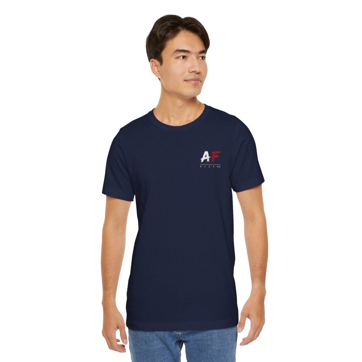 AF Is My Favorite Measurement Funny Front & Back Bella+Canvas 3001 T-Shirt | AF Edition Graphic Tee - Anything AF