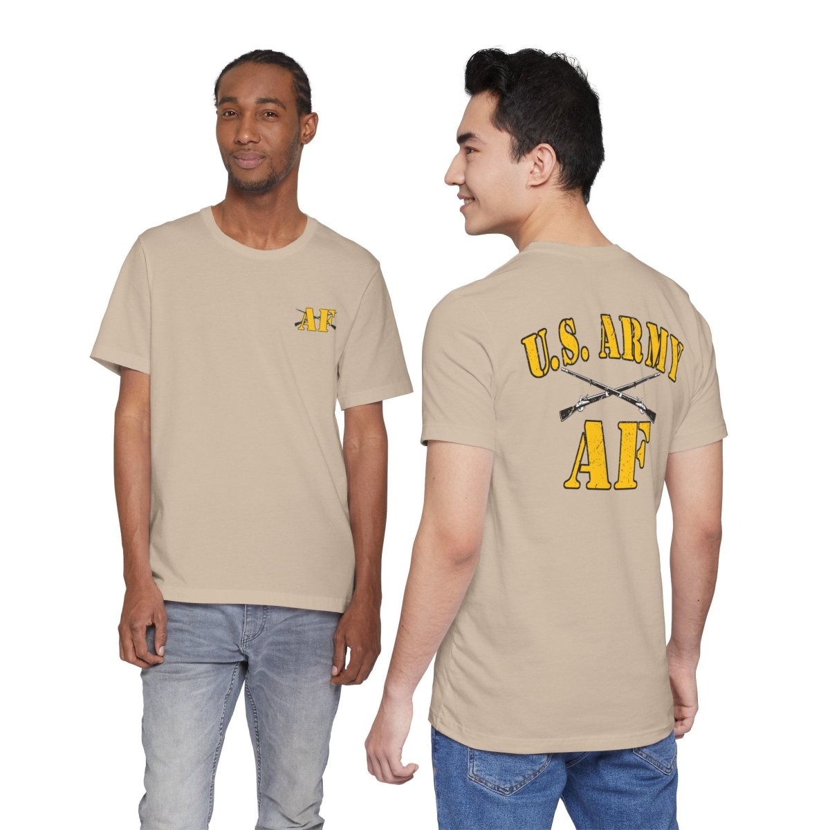 Army Infantry AF Shirt – U.S. Army As Fuck Double-Sided T-Shirt with Crossed Infantry Rifles - Anything AF