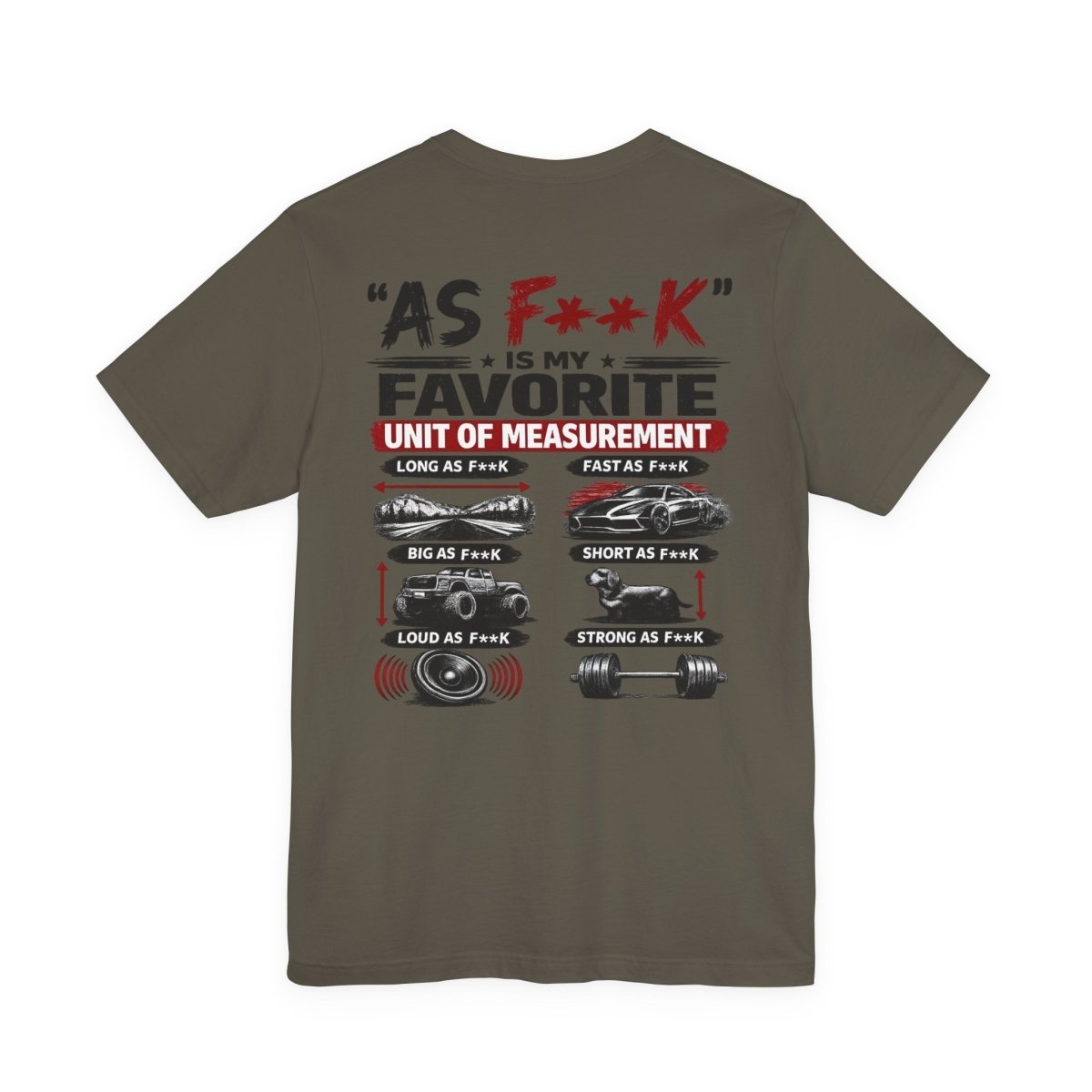 As F**K Is My Favorite Measurement Funny Front & Back Bella+Canvas 3001 T-Shirt | Slightly Salty Edition - Anything AF