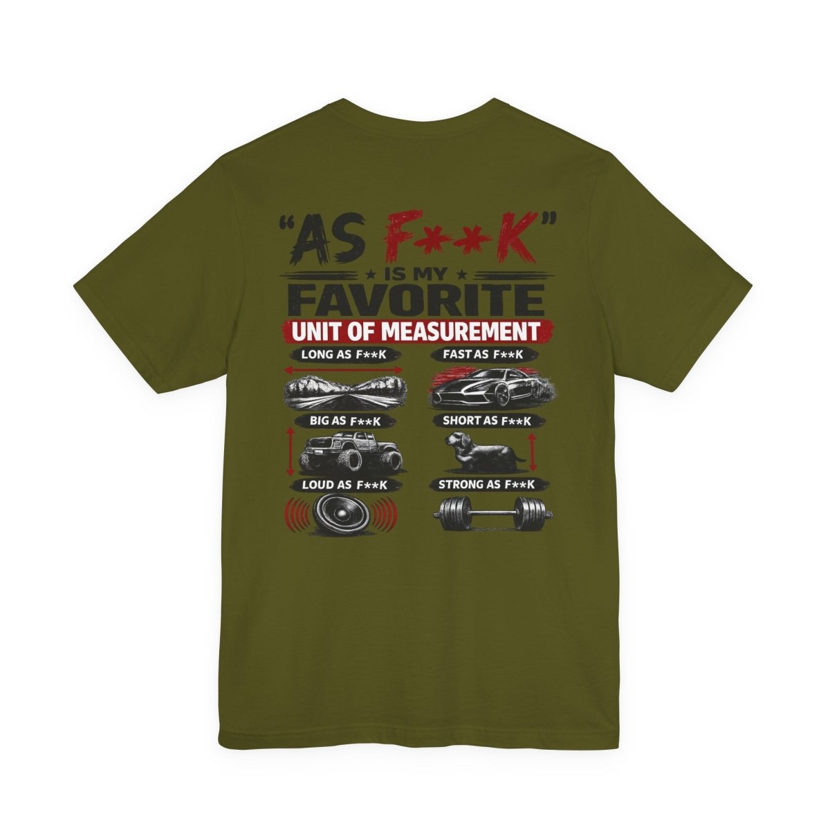 As F**K Is My Favorite Measurement Funny Front & Back Bella+Canvas 3001 T-Shirt | Slightly Salty Edition - Anything AF