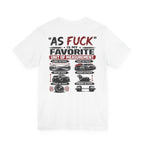 As Fuck Is My Favorite Measurement Funny Front & Back Bella+Canvas 3001 T-Shirt | Graphic Tee - Anything AF