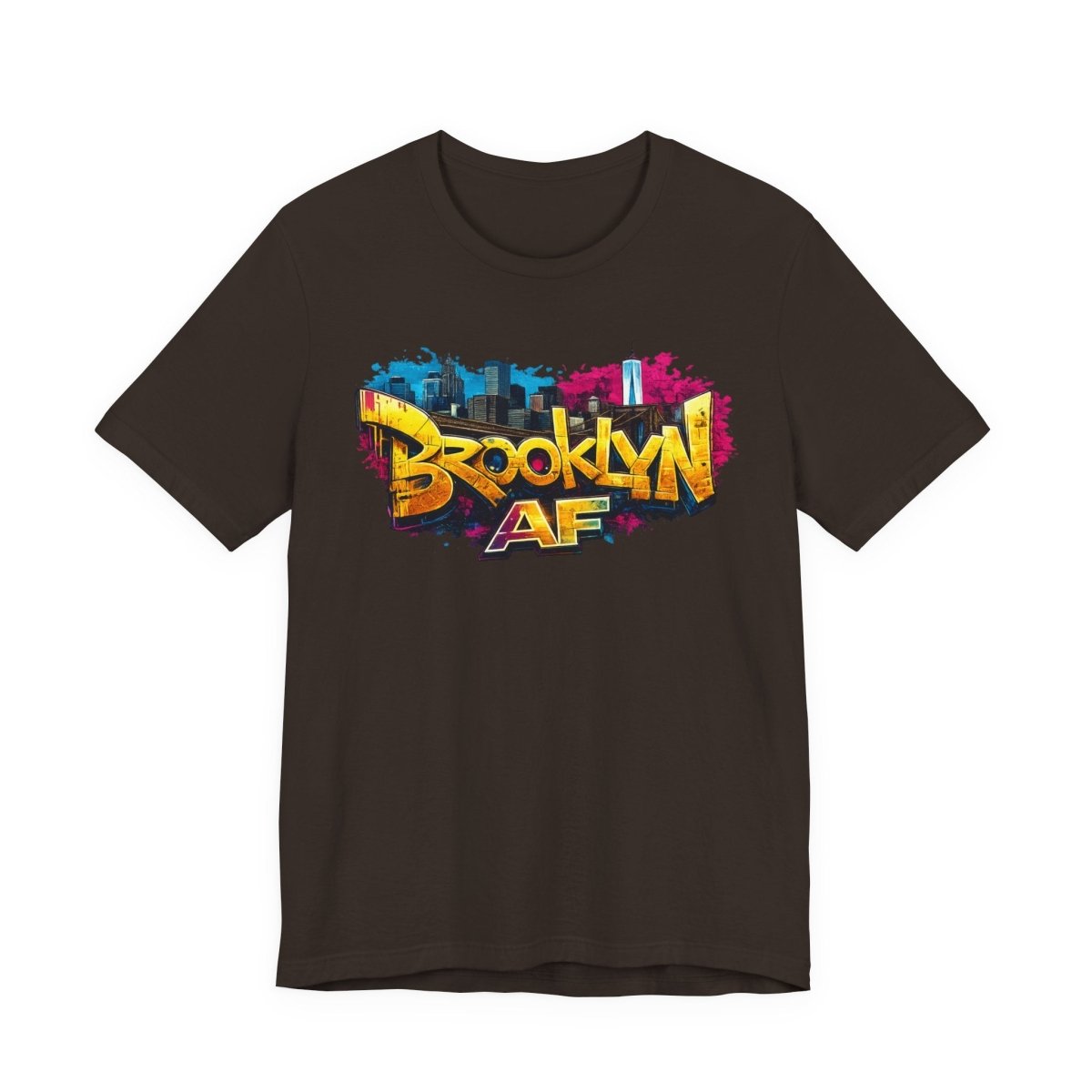 Brooklyn AF Graffiti T-Shirt | New York Skyline Street Art Tee | Bella + Canvas 3001 | Family Friendly Collection - Anything AF
