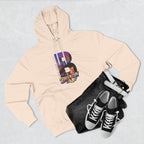 Oatmeal Heather Brooklyn AF hoodie styled flat with black high-top sneakers